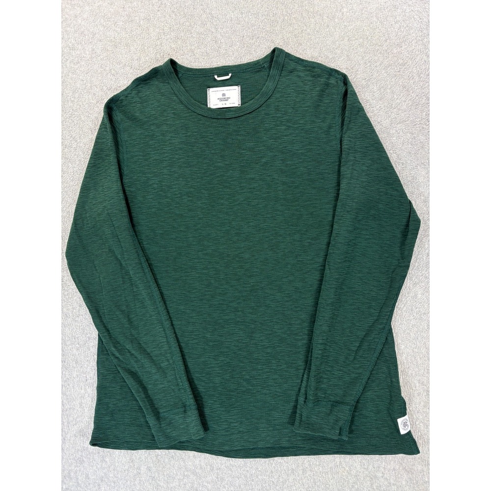 Reigning Champ Performance Long Sleeve Crew Shirt Top (Men's Large) Green